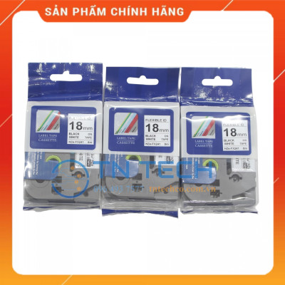 Nhãn In HZE-FX241 - Đen nền trắng 18mm x 8m - Dùng cho máy in BROTHER - AIMO - PUTY [Hàng nhập khẩu]