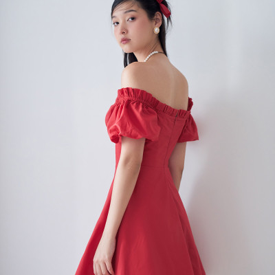 DOTTIE - Đầm ngắn dáng corset - Đỏ - D0483