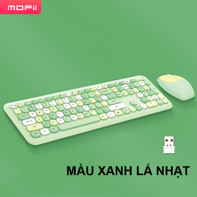 Combo bàn phím chuột không dây MOFII 666 thiết kế hiện đại đa dạng màu sắc kết nối bằng chip USB 2.4GHz - HÀNG CHÍNH HÃNG 