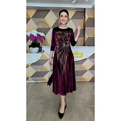 Đầm suông nhung - Y1112 - Thương hiệu Zonbig