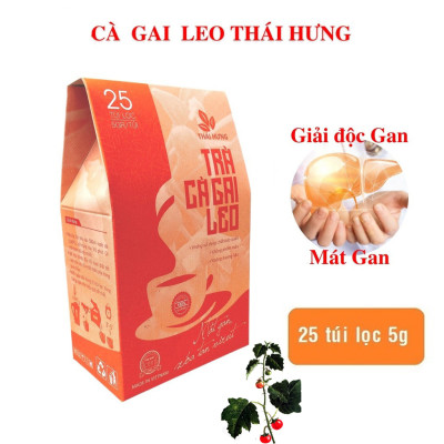 Combo 10 Hộp Trà Cà gai leo Thái Hưng 25 túi lọc x 05g (125g) - Mát gan, giải độc, giải rượu, giảm mụn nhọt
