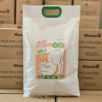 Cát vệ sinh đậu nành Miao Plus 12L có thêm than hoạt tính - Miaocat