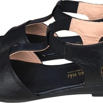 Giày sandal nữ Trường Hải da bò thật đế cao su không trơn dép cao 2.5cm dép thời trang cao cấp SDN074