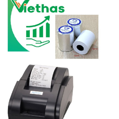 Combo Thiết bị Máy in 58iih Bluetooth +  Giấy K57-45mm và phần mềm bán hàng Viethas - Hàng Chính Hãng