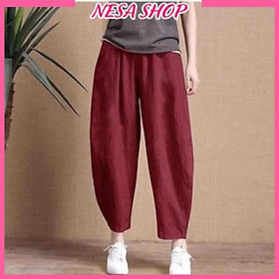 Quần ống rộng, chất liệu Linen loại 1, quần kiểu nữ form rộng rãi, thoải mái NeSa Shop QKH.039
