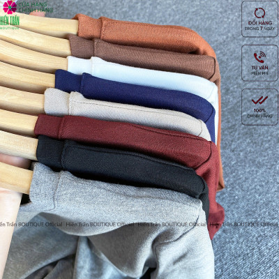 Áo thun dài tay nữ Hiền Trần BOUTIQUE cổ tròn nhẹ dáng suông rộng thoải mái vải cotton mềm mại kiểu nữ tính A12 Women Top