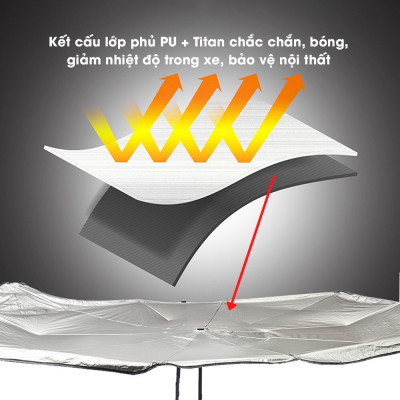 Tấm che nắng ô tô bạt che kính lái xe hơi phủ hai lớp nhôm chống nóng cách nhiệt Tâm Luân