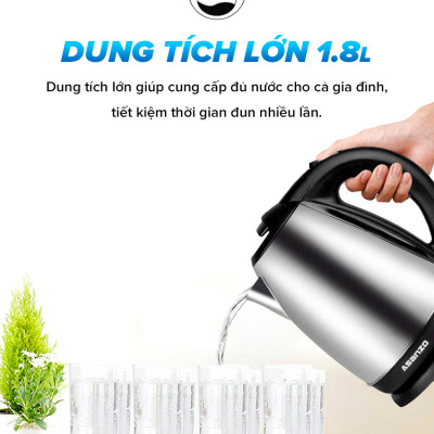 Ấm đun nước siêu tốc Asanzo SK1800-hàng chính hãng