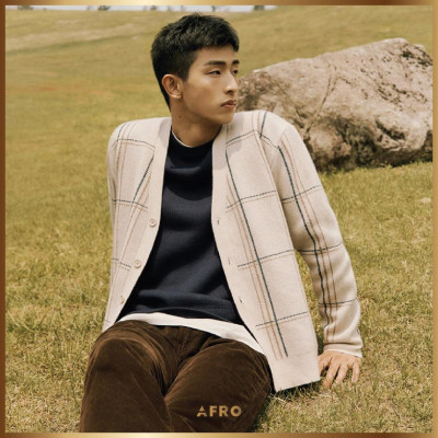 ÁO CARDIGAN CASHMERE KẺ 005998 THỜI TRANG NAM HÀN QUỐC