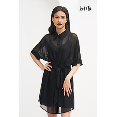 Set Đầm Sơ Mi Gồm Đầm Hai Dây Và Áo Sơ Mi Mỏng Khoác Ngoài Maxivic, La Mộc - LM62159