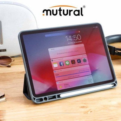 Bao da chính hãng MUTURAL dành cho iPad Pro 11 inch 2021 lưng dẻo silicon chống sốc, có khay chứa bút tiện lợi - Hàng chính hãng