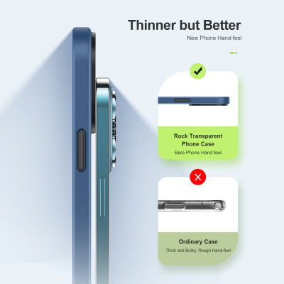 Ốp lưng chống sốc viền cao su cho iPhone 14 Plus (6.7 inch) thiết kế mặt lưng trong suốt Hiệu Rock hybrid Protective Case (độ đàn hồi cao, bảo vệ toàn diện, tản nhiệt tốt) - hàng nhập khẩu