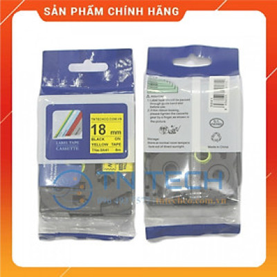 Nhãn In TNE-S641 - Đen nền vàng 18mm x 8m - Dùng cho máy in BROTHER - AIMO - PUTY [Hàng nhập khẩu]