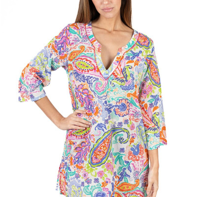 Đầm Xẻ Tà Thêu Cotton Isla Bonita