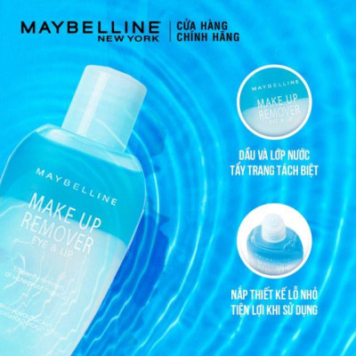 Nước Tẩy Trang Mắt và Môi Chuyên Dụng 2 lớp Maybelline New York Eye & Lip 40ml