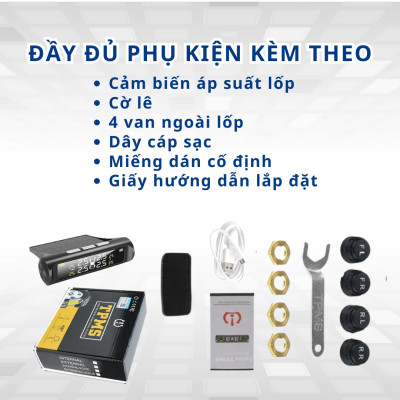 Cảm biến áp suất lốp van ngoài sử dụng năng lượng mặt trời