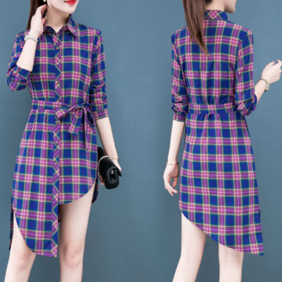 Đầm Sơ Mi Lệch Tà Thắt Dây Eo Cá Tính DN067 MayHomes