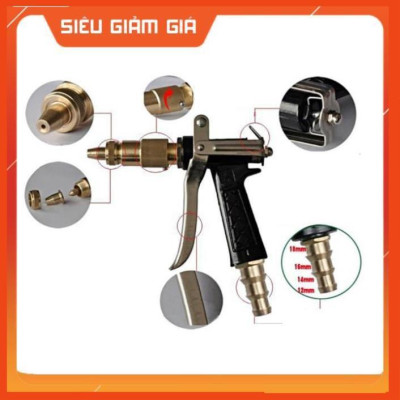 Bộ dây vòi xịt nước rửa xe, tưới cây . tăng áp 3 lần, loại 7m, 10m 206236 đầu đồng,cút đồng,+ tặng móc khoá