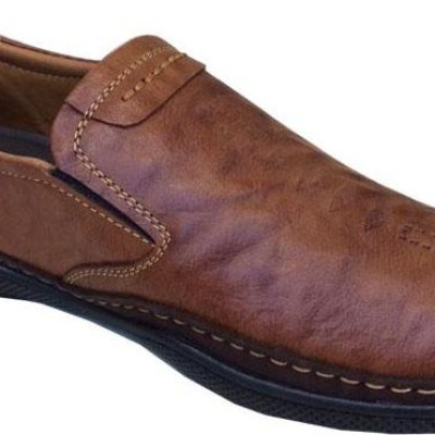 Giày mọi nam Trường Hải màu vàng bò da bò thật cao cấp không bong tróc đế cao su chống mòn không trơn GMTH095