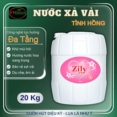 Nước xả vải Zily can 20kg - Tặng 1 Chai Xịt Thơm & Khử Mùi Zily 300g