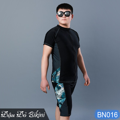 Bộ bơi nam khóa kéo size lớn, quần áo bơi bigsize cho nam giới, chất thun bơi lạnh Hàn dầy dặn, dáng thể thao mạnh mẽ | BN016