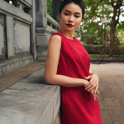 Đầm Xẻ Tweed Lộc DRE223 thời trang thiết kế Hity