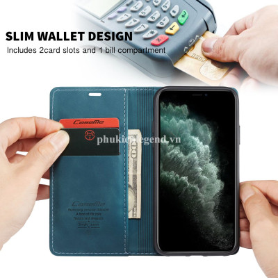 Bao da dạng ví hiệu Caseme dành cho iPhone 12 Pro Max  chống sốc chống va đập, kèm ngăn đựng thẻ đựng tiền tiện lợi - Hàng chính hãng