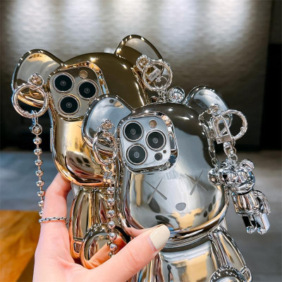Ốp lưng chống sốc luxury cho iPhone 13 Pro / 13 Pro Max / 14 Pro / 14 Pro Max kiểu dáng gấu Kwas có dây đeo và gấu mini siêu cute hiệu HOTCASE - thiết kế sang trọng nữ tính, chống sốc cực tốt, chất liệu cao cấp - Hàng nhập khẩu
