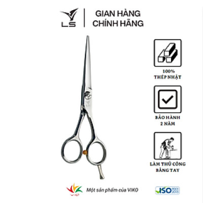 Kéo cắt tóc LS lưỡi thẳng quai offset cân đối xứng đỡ ngón cố định CB15/5.5