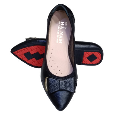 Giày Nữ Búp Bê Đế Bệt HÀ NAM Da Bò Thật Thời Trang Cao Cấp 2cm BBN2023