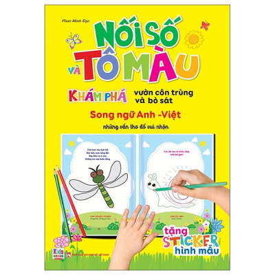 Sách - Nối Số Và Tô Màu - Khám Phá Vườn Côn Trùng Và Bò Sát - Song Ngữ Anh-Việt