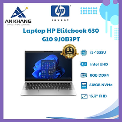 Laptop HP EliteBook 630 G10 9J0B3PT (i5 1335U/ 8GB/ 512GB SSD/13.3 inch FHD/Win11/ Silver/ Vỏ nhôm) - Hàng Chính Hãng
