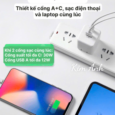 Củ sạc xuất Nhật GaN 45W KFLY ( JHX-AC2048) đạt chứng nhận PSE tiêu chuẩn Nhật Bản, Kim Ánh cho dùng thử 30 ngày, bảo hành hàng chính hãng 12 tháng