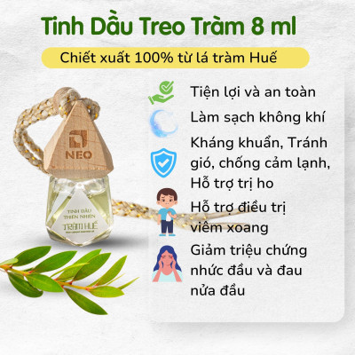 Tinh dầu treo Tràm NEO nguyên chất- Đạt chuẩn OCOP 4 SAO- tinh dầu treo xe, treo phòng- 8ml