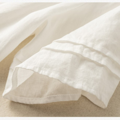 Đầm linen nữ suông dài form rộng, Váy sơ mi thiết kế cổ tròn cài cúc tay lỡ nhiều màu lựa chọn Haint Boutique