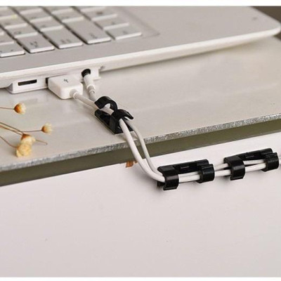 Vỉ 20 Nẹp Dán Tường Giữ Cố Định Dây Điện, Dây Mạng, Dây Máy Tính - Tiện Dụng Gia Đình - Văn Phòng- Hàng nhập khẩu. TakyHome 5733