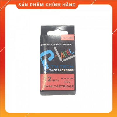 Nhãn in CASIO PT-12RD - Chữ đen nền đỏ 12MM x 8M - Dùng cho máy in nhãn CASIO [Hàng nhập khẩu]