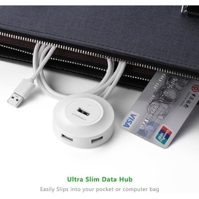 Hub USB 2.0 UGREEN CR106 - 4 cổng tốc độ cao, Bảo hành 18 tháng - Hàng chính hãng