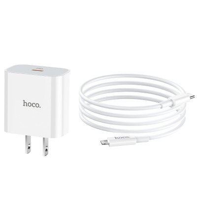 Bộ Sạc Nhanh PD 20W Cho iPhone, iPad Hoco C76 Plus - Chuẩn Type-C To IP - Hàng Chính Hãng
