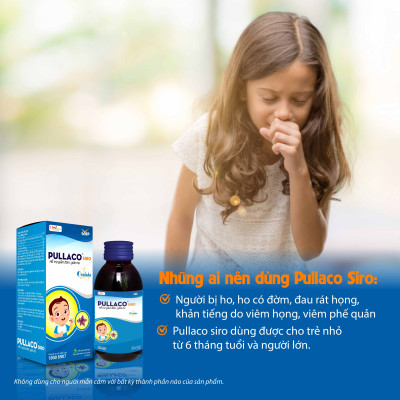TPBVSK PULLACO SIRO – Hỗ trợ giảm ho, giảm đờm, giảm đau rát họng do viêm họng, viêm phế quản