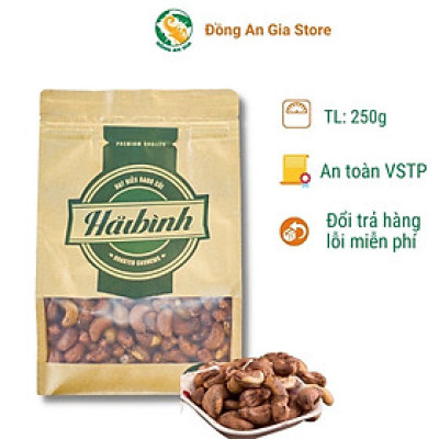 Hạt điều rang củi gói Zipper giấy Hải Bình 250g