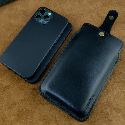 Bao Da IONECASE Đựng 2 Điện Thoại Đeo Lưng Và Cầm Tay Da Bò Thật May Thủ Công - Hàng chính hãng