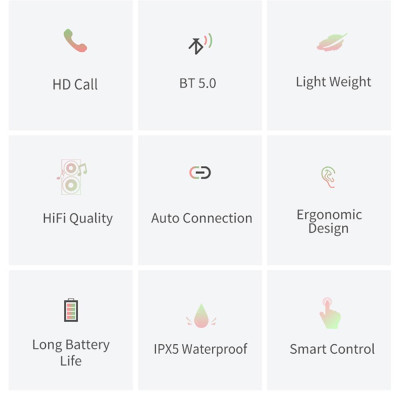 CINCATDY Tai Nghe Bluetooth V5.0 Earbuds Gaming Headphone True Wireless Headset D06 - Hàng Chính Hãng
