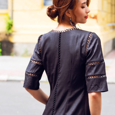 Đầm Suông Linen Procida DRE137 thời trang thiết kế Hity