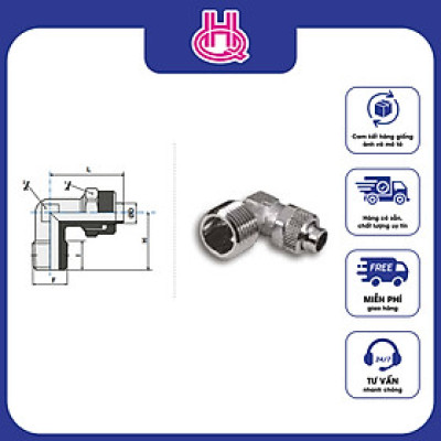 Đầu nối chữ L khí nén ren ngoài Pneumax series ART.305 - Hàng chính hãng