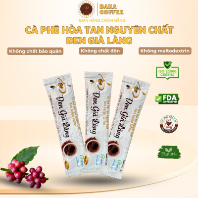 Cà Phê Hòa Tan Nguyên Chất ĐEN GIÀ LÀNG GU ĐẬM - Hũ