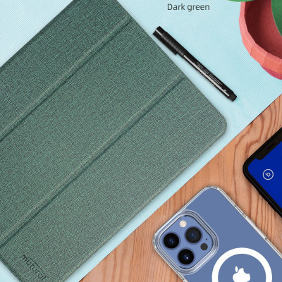Case bao da chống sốc canvas cho iPad Air 6 13inch M2 2024 hiệu Mutural Yashi Series trang bị ngăn đựng bút, thiết kế tản nhiệt, hỗ trợ smartsleep - hàng nhập khẩu