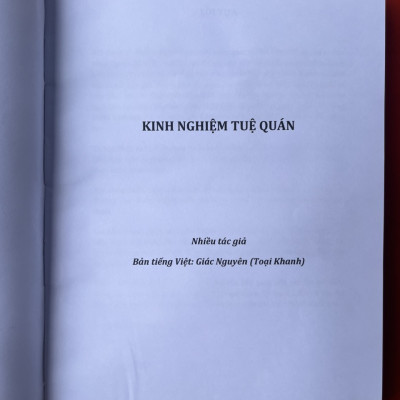 Sách - Kinh Nghiệm Tuệ Quán – Toại Khanh (Bản In Năm 2024)