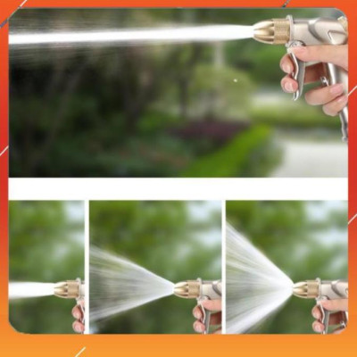 Bộ dây vòi xịt nước rửa xe, tưới cây ,tăng áp 3 lần,loại 3m,5m 206701-1 đầu đồng,cút nối nhựa vàng+  mở chai