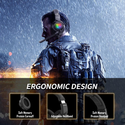 Tai nghe chơi game thể thao điện tử có dây ONIKUMA K19 với bộ điều khiển 40mm Micrô giảm tiếng ồn Khả năng tương thích rộng 